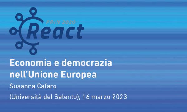 Podcast REACT: Prof.ssa Susanna Cafaro -Economia e Democrazia nell'Unione Europea