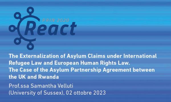 PODCAST REACT: Prof.ssa Velluti - The Externalization of Asylum Claims under International Refugee Law and European Human Rights Law. The Case of the Asylum Partnership Agreement between the UK and Rwanda