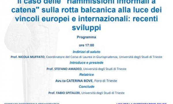 11 DICEMBRE 2023 - UNIVERSITA' DI TRIESTE: Seminario 